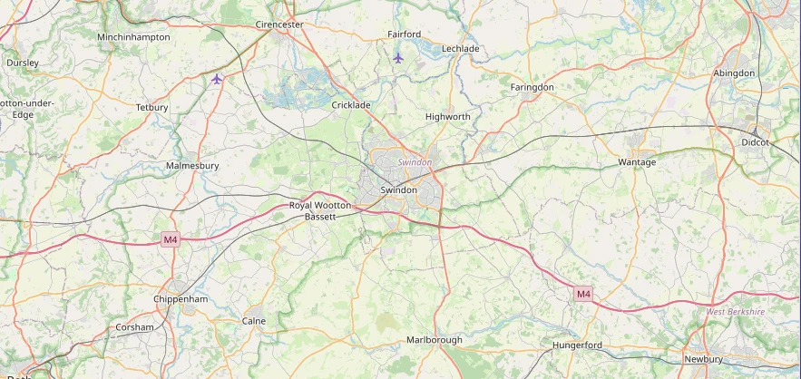 Map of the Swindon area we cover